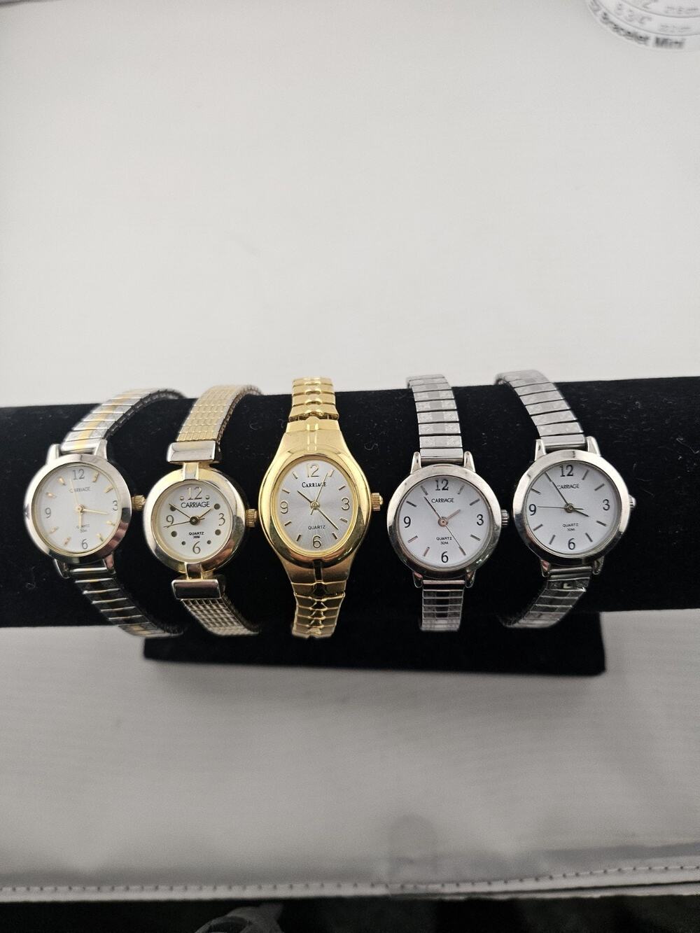 Lot (5) Ladies Nice Timex Carriage watches Needs Battery As Is Expansion Bands